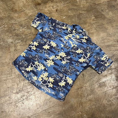 Polo Sport Blue Hawaiian Button Up (Large)