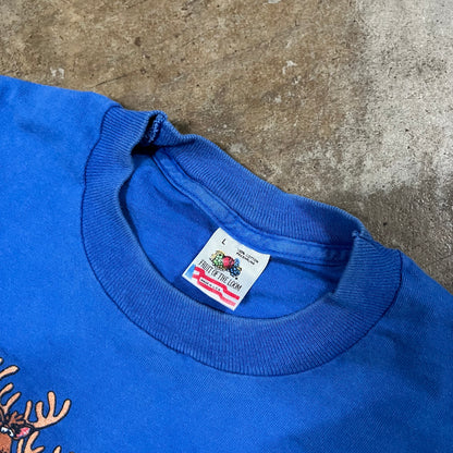 Funny 90s Christmas Blue Tee (Large)