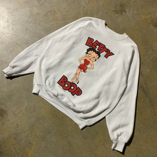 Betty Boop 90s White Sweatshirt (X-Large)