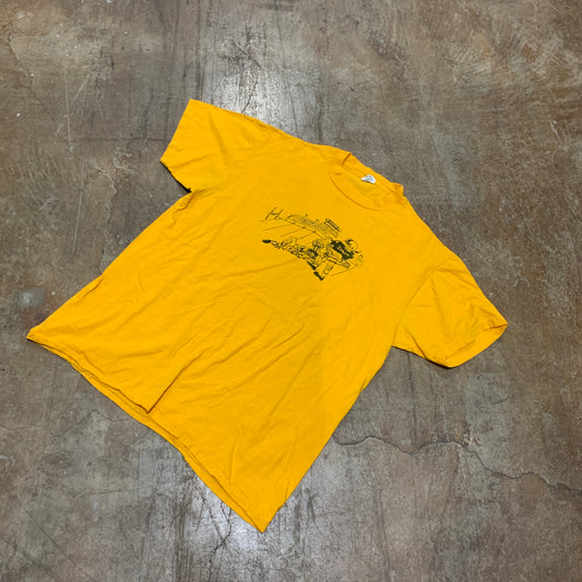 Iowa Yllw 70s Football Tee