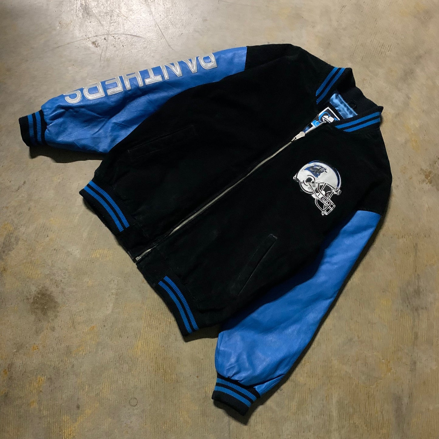 Carolina Panthers suede leather jacket