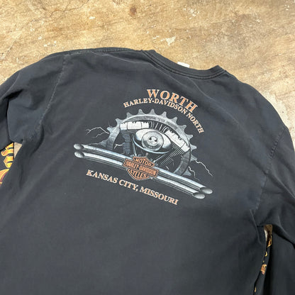 Harley Davidson Faded and Thrashed Fire Long sleeve (X-Large)