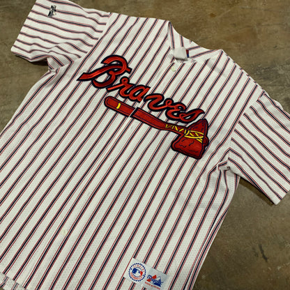 Atlanta Braves Striped Majestic Jersey (X-Large)