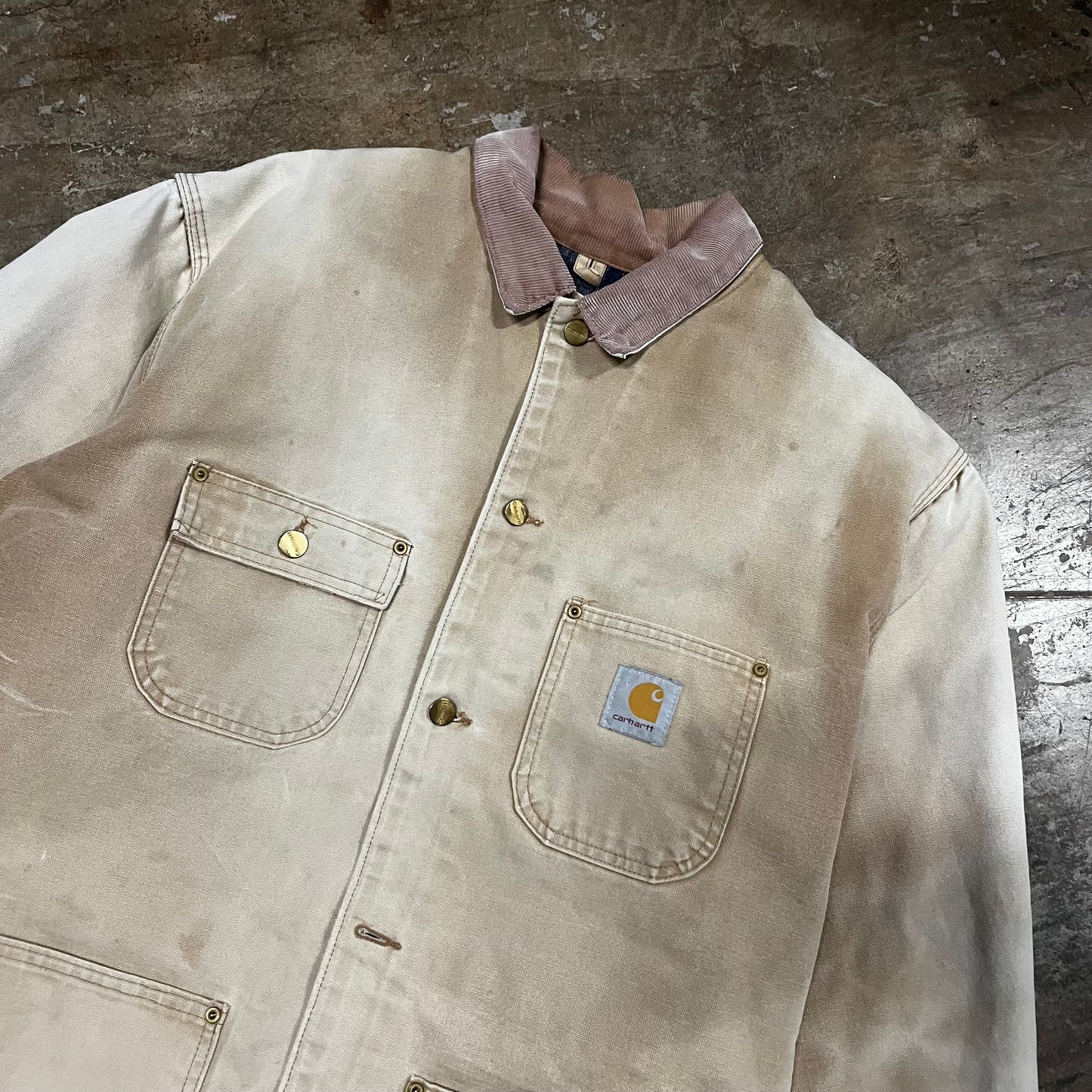 Carhartt Beige Farm Coat Jacket (XLarge)