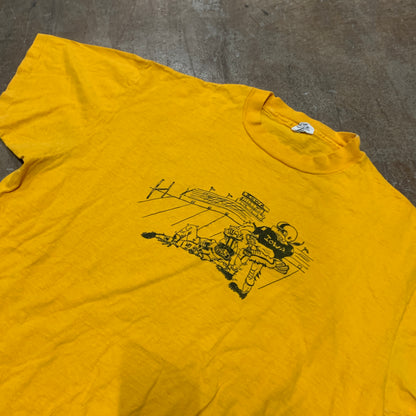 Iowa Yllw 70s Football Tee