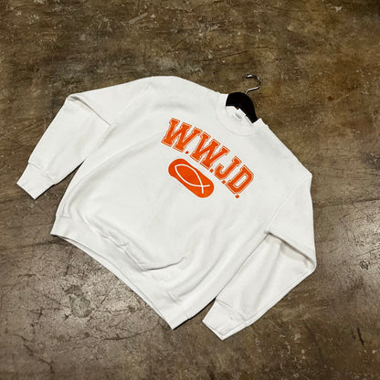 WWJD WHT Sweatshirt (Large)