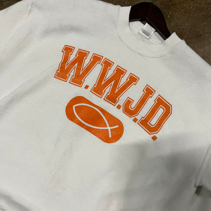 WWJD WHT Sweatshirt (Large)