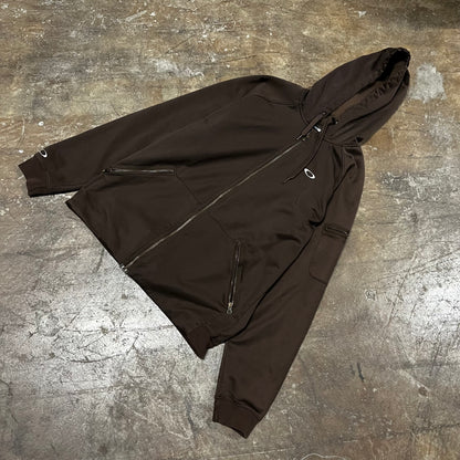 Oakley Brown Zip Up Hoodie (Large)